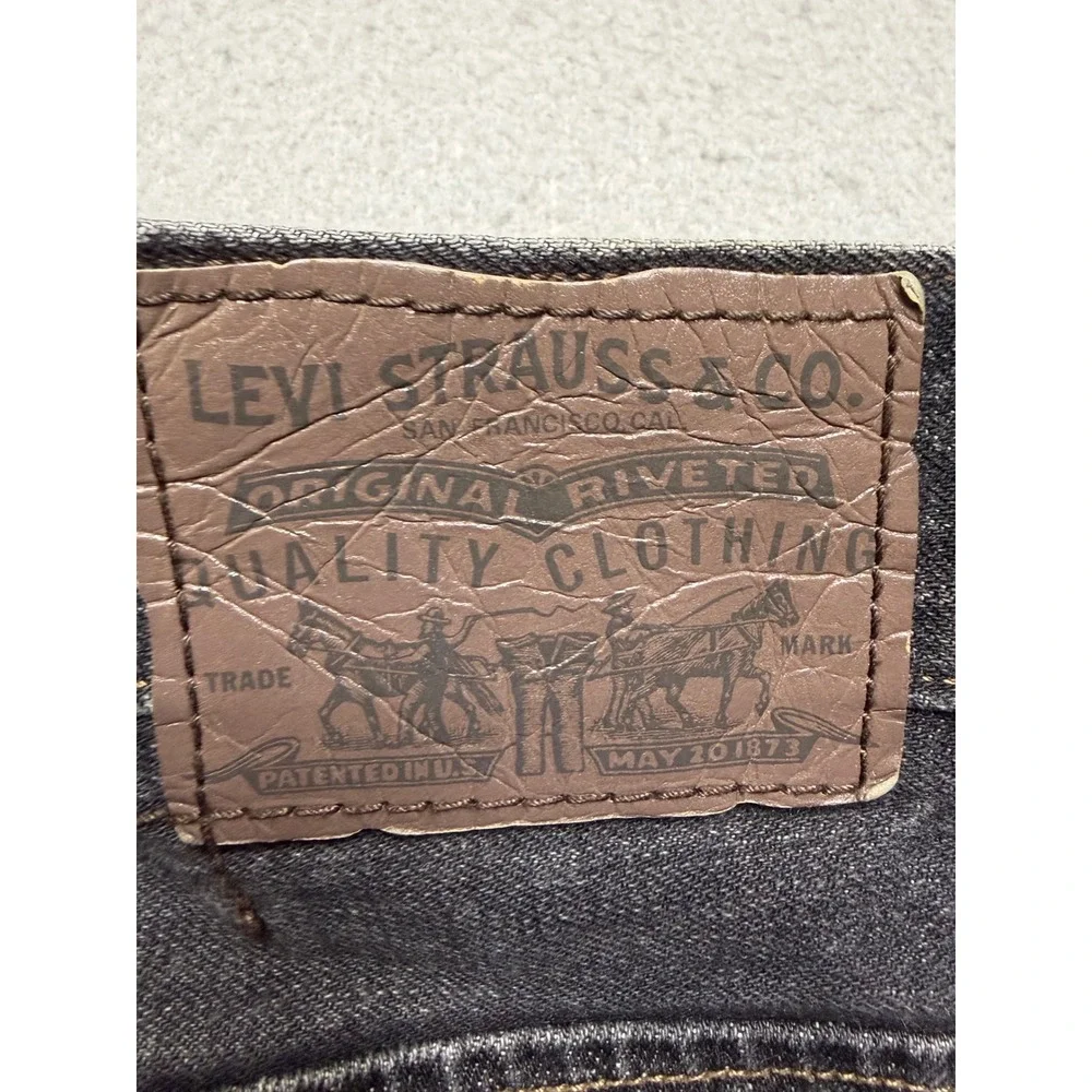 Levi's Slim Straight Jeans Mens W36 L32 Black Y2K Flap Pocket Denim Pants